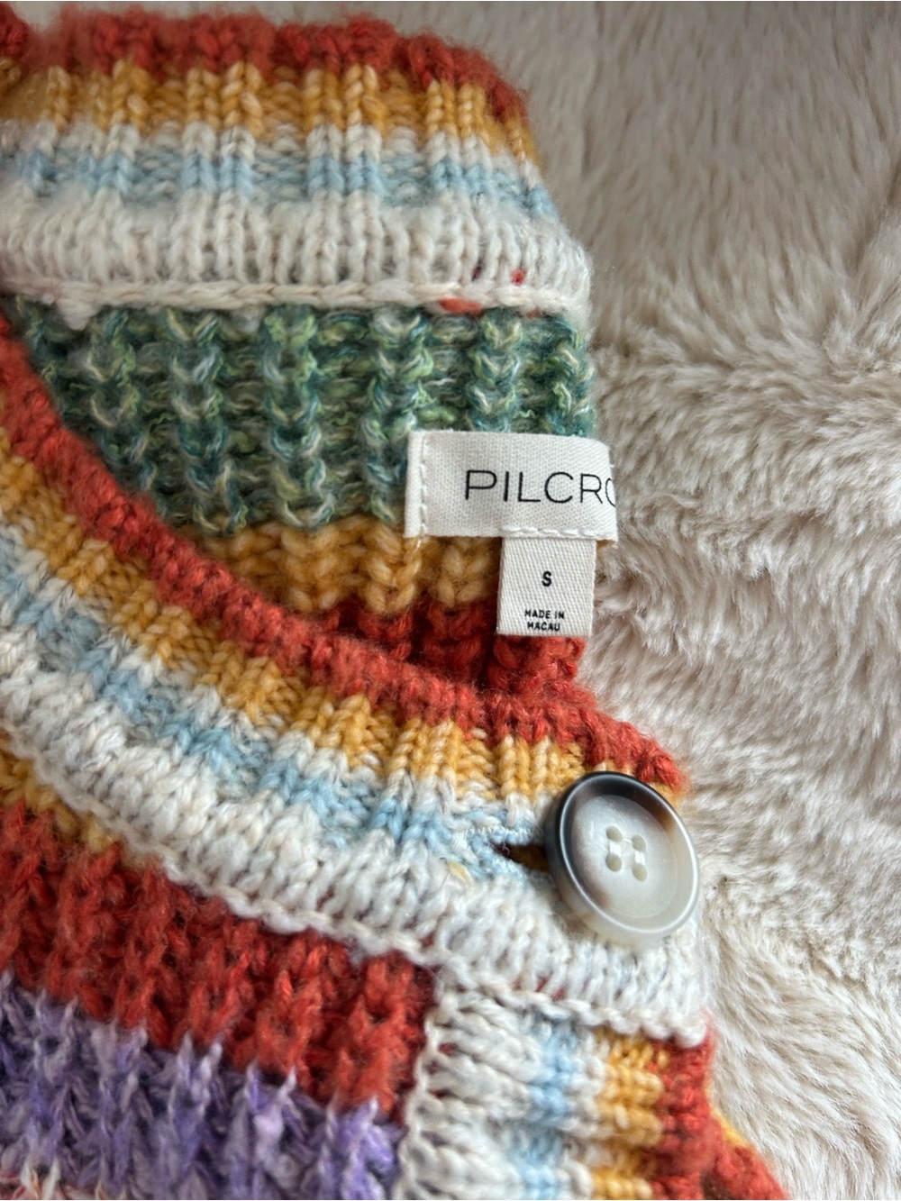 Anthropologie Pilcro Multicolor Striped Knit Cardigan - Picture 3 of 7